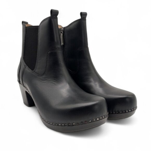 Dansko Shayna Women's Size 40 US 9.5 Black Leather Comfy Chelsea Ankle Boots - Picture 6 of 13